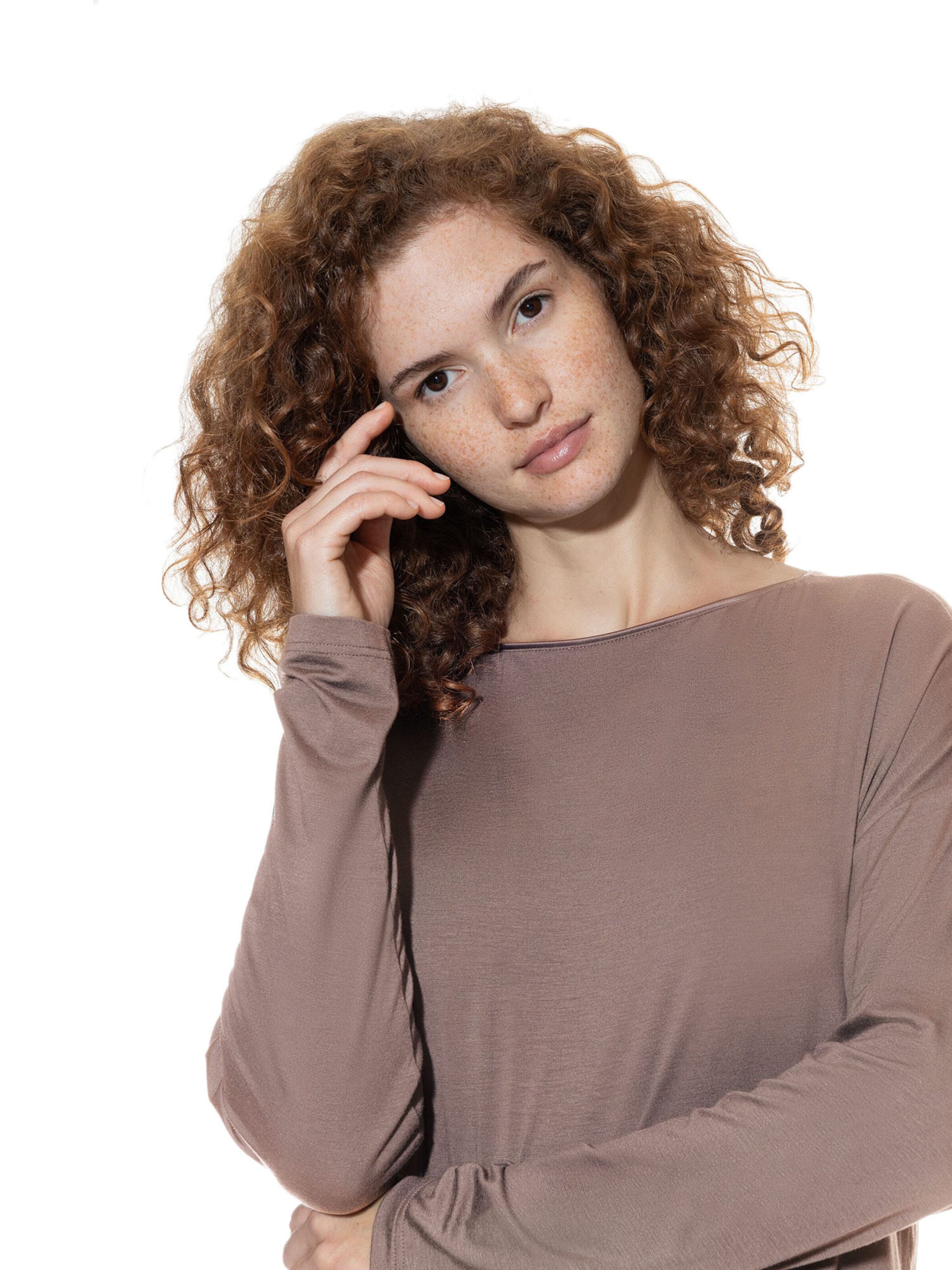 Mey Pajama shirt 'Pure Chic' in Brown