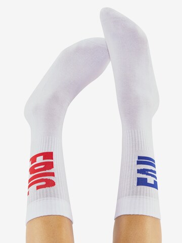 CHEERIO* Socks 'CHEERIO x EIKE EPIC FAIL' in White: back