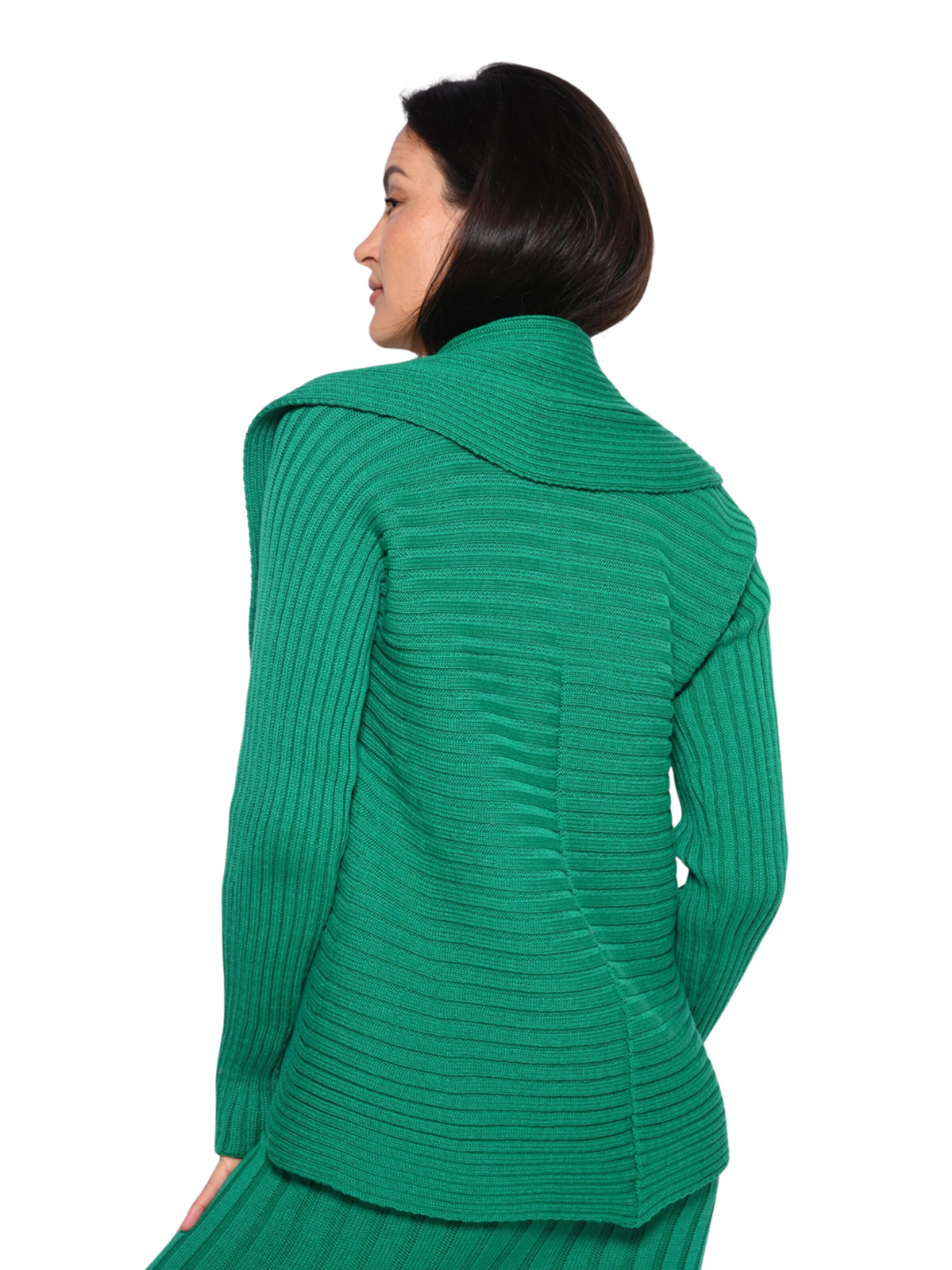 Süel knitwear - Cárdigan 'Round ribbed' en verde