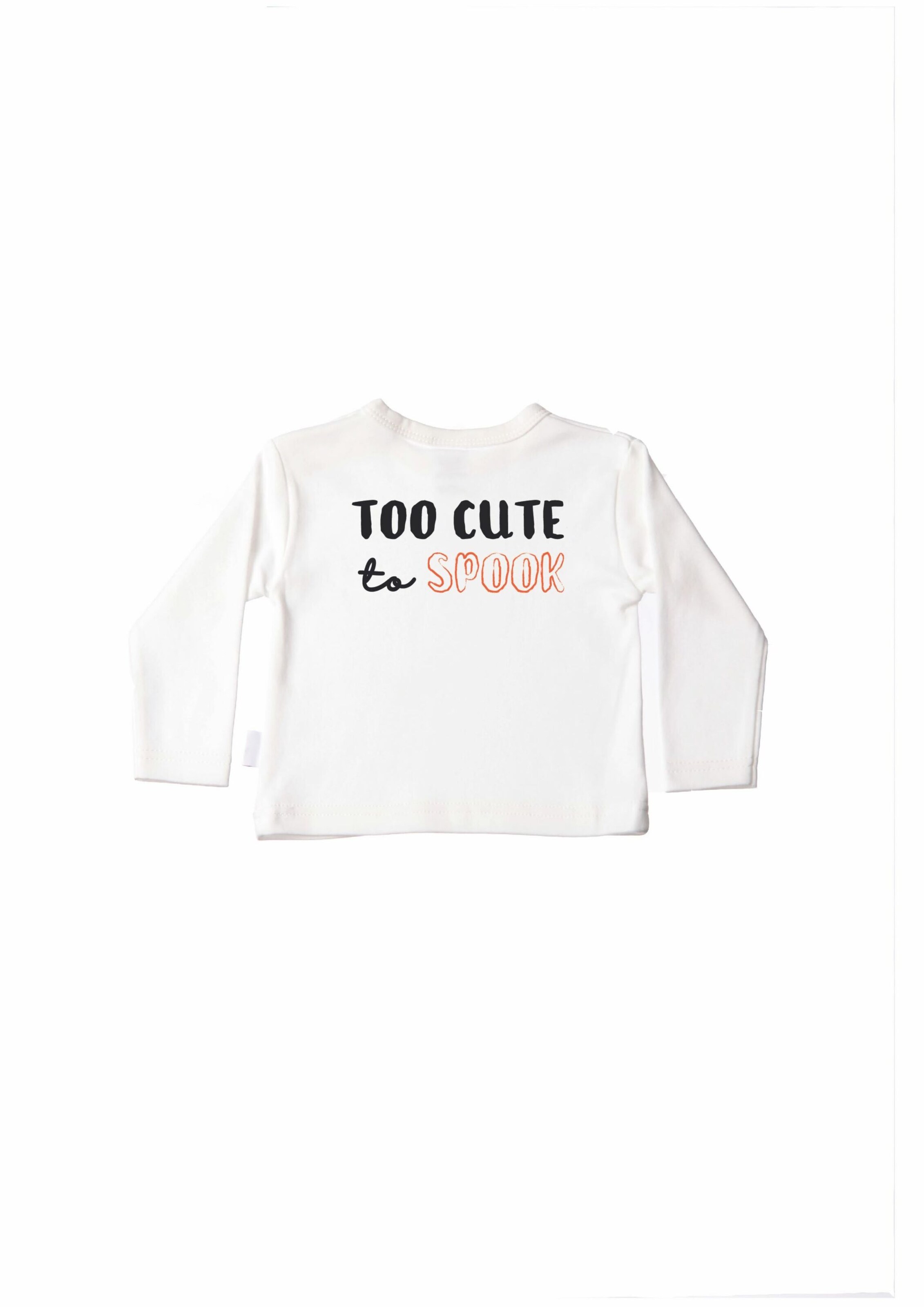 LILIPUT Niedliches Langarmshirt mit 'Too Cute to Spook'-Print in Weiß: Vorderseite