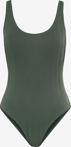 LSCN by LASCANA T-Shirt Uimapuku 'Egitura' värissä vihreä: etupuoli
