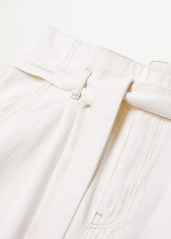 MANGO Široke hlačnice Kavbojke 'Live' | bela barva