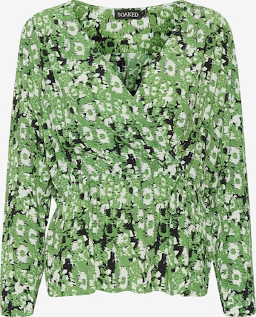 SOAKED IN LUXURY Bluza 'Ina' | zelena barva: sprednja stran