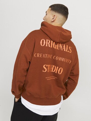Sweat-shirt JACK & JONES en marron : devant