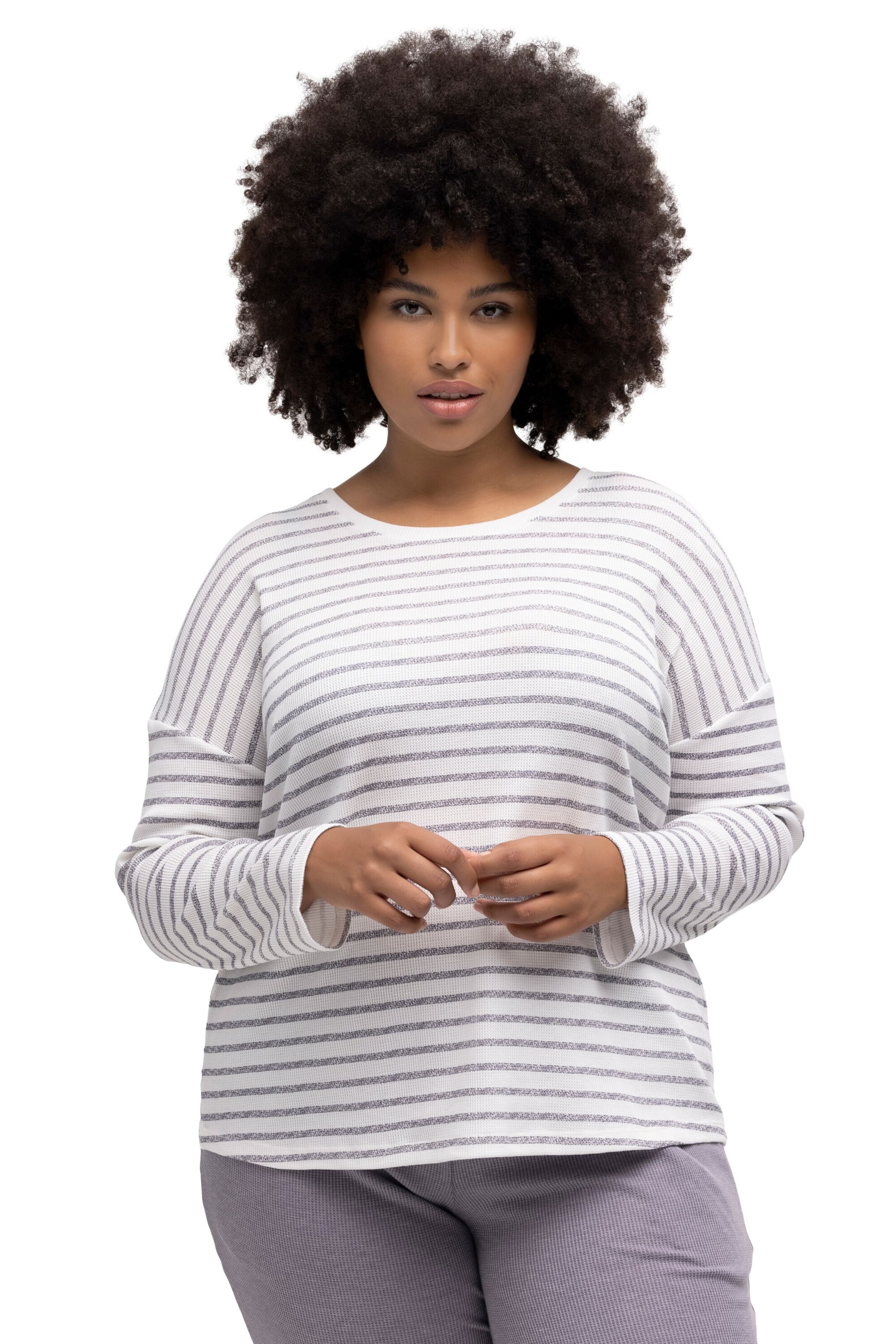 Ulla Popken Sweatshirt in Grau: Vorderseite