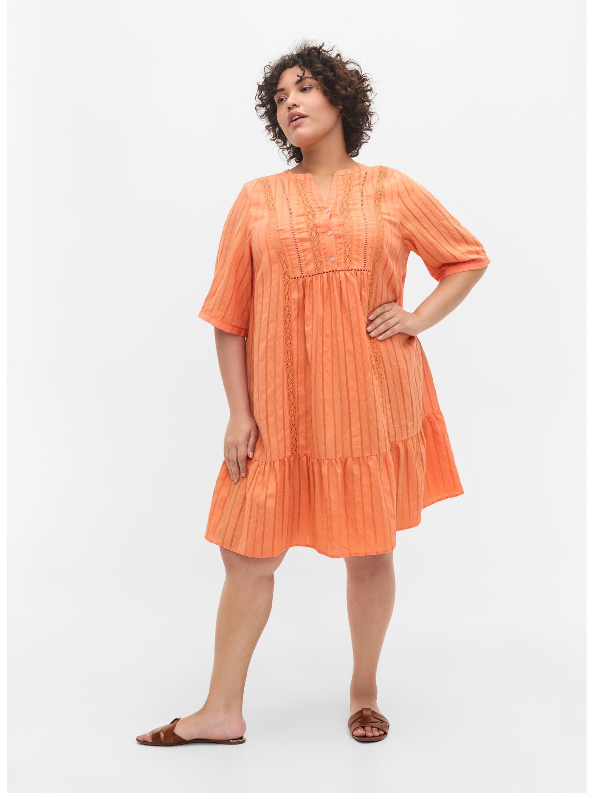 Frauen Große Größen Zizzi Kleid 'Gitte' in Orange - WN96464 Frauen Große Größen Zizzi Kleid 'Gitte' in Orange - WN96464