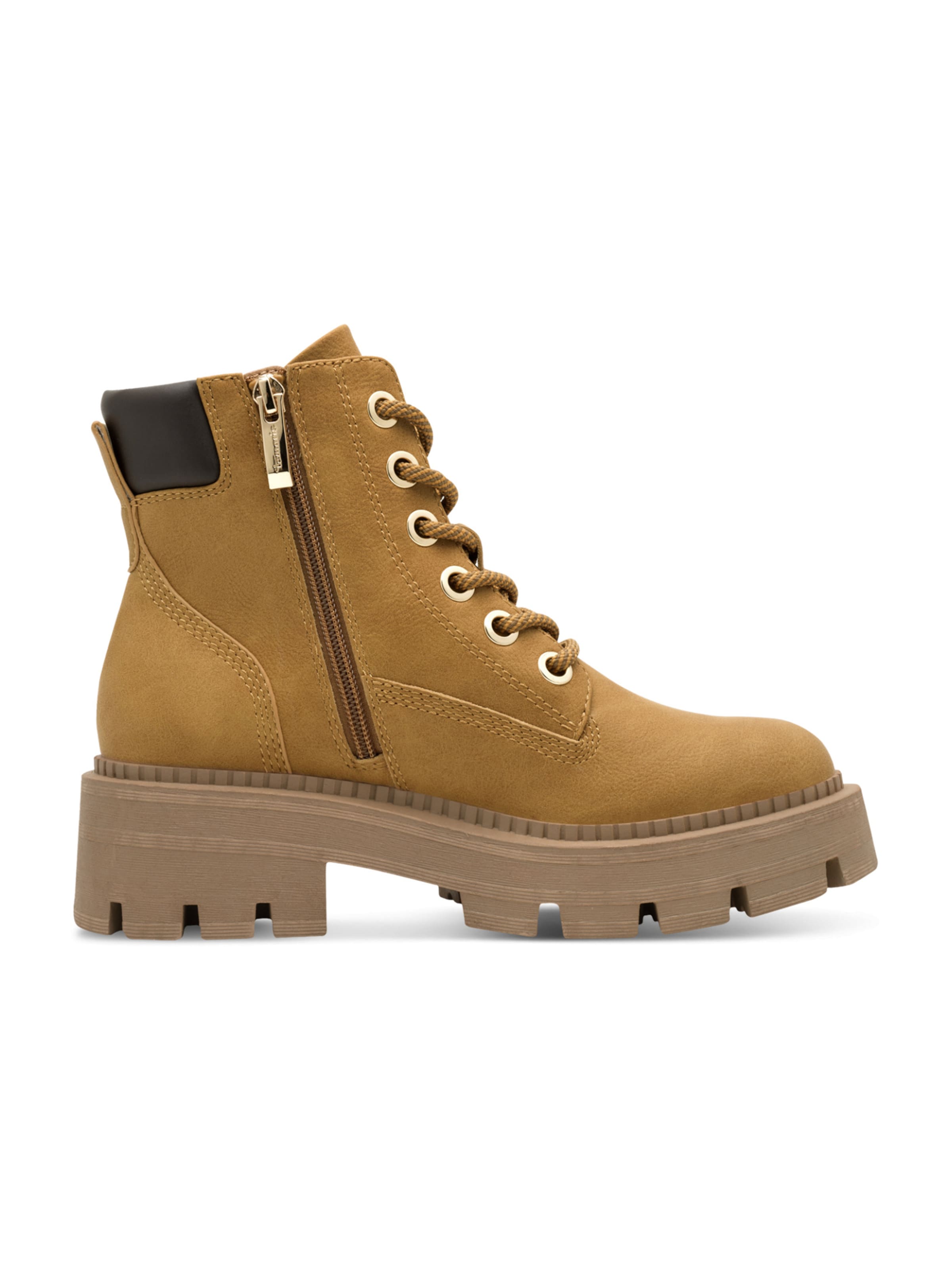 Tamaris Lace-Up Ankle Boots in Brown