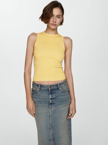 MANGO Knitted Top 'HERNAN' in Yellow: front
