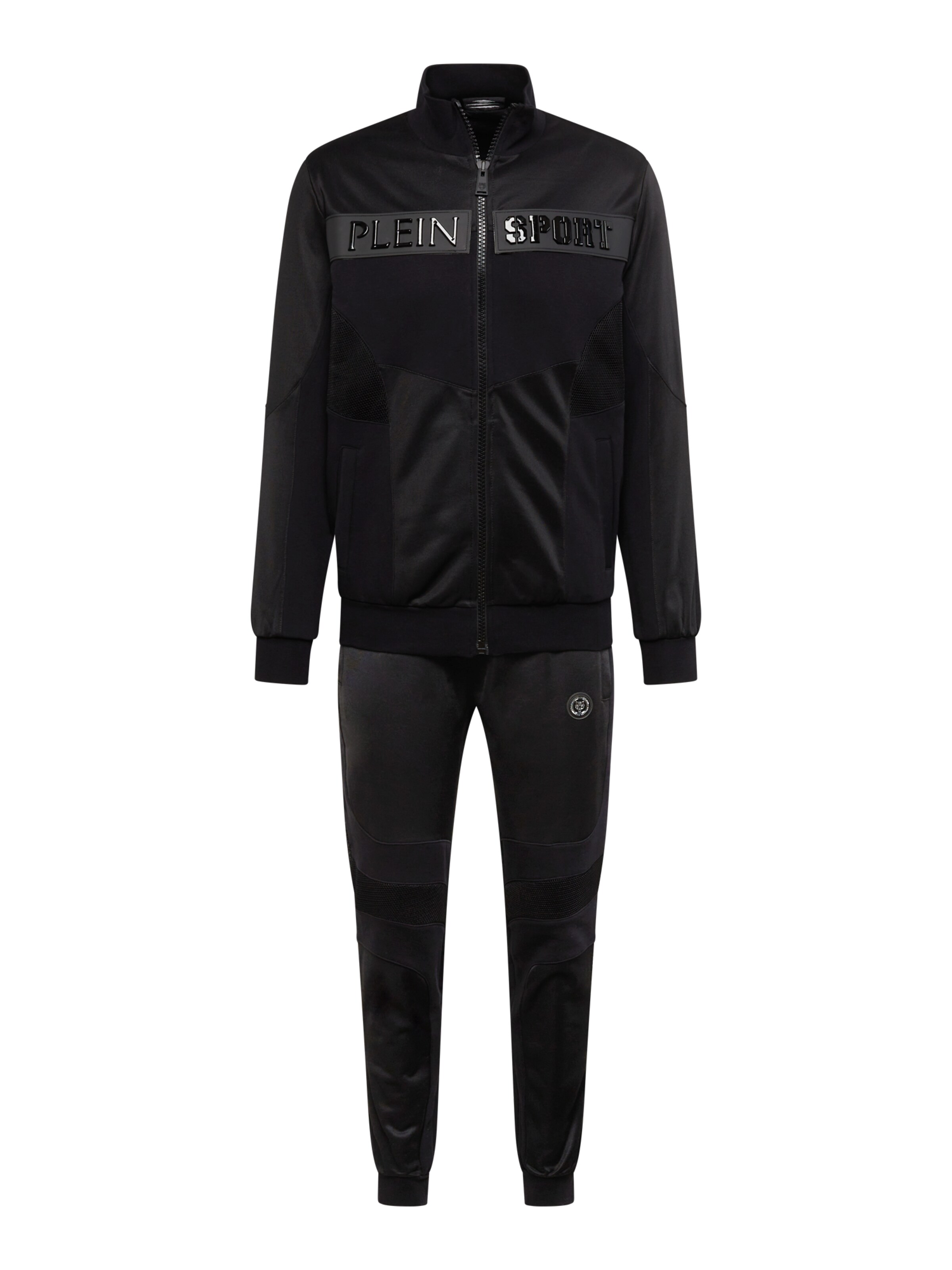 Plein Sport Trainingspak in Zwart: voorkant