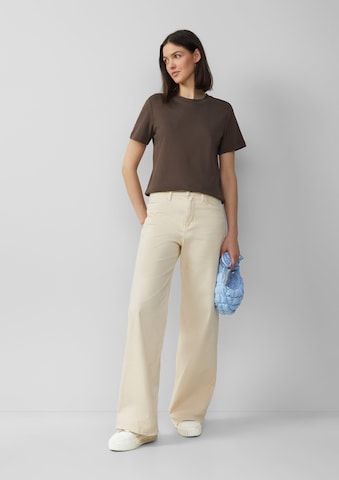 s.Oliver Wide Leg Jeans 'Suri' in Beige