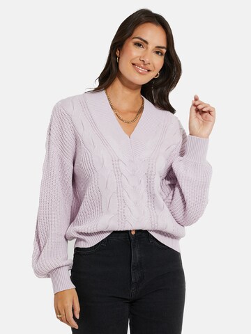 Threadbare Pullover 'Pebble' in Lila: Vorderseite