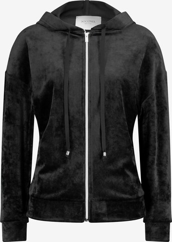 Nicowa Zip-Up Hoodie 'Compano' in Black: front