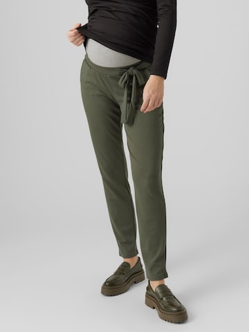 MAMALICIOUS Regular Trousers 'Masmini' in Green: front