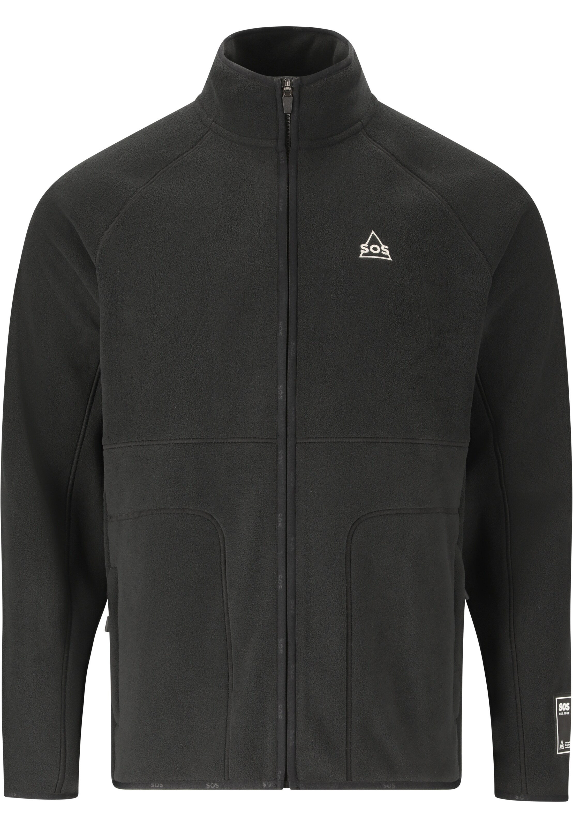 SOS Funktionele fleece-jas 'Munson' in Zwart: voorkant