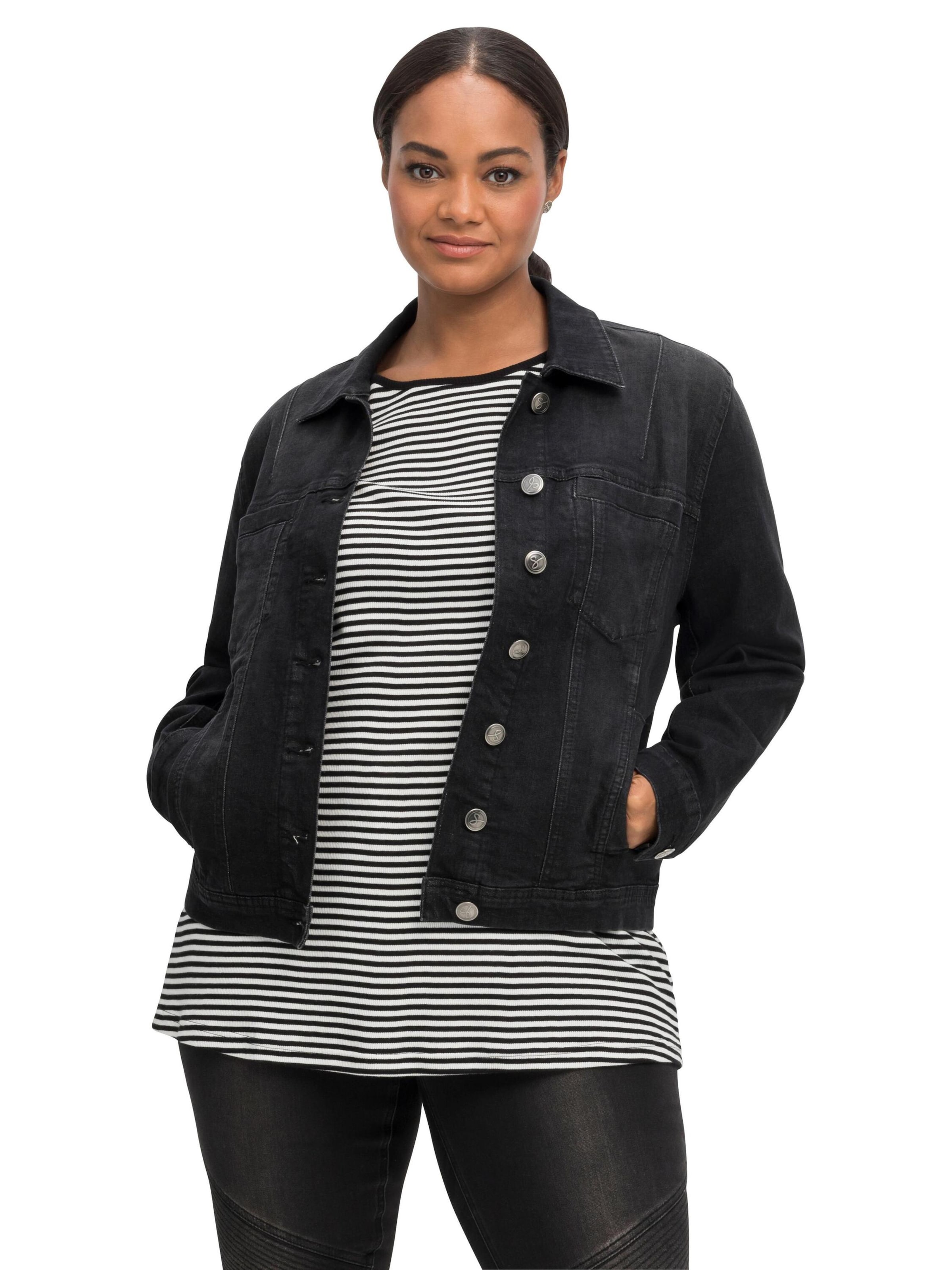 Veste mi-saison SHEEGO en noir : devant