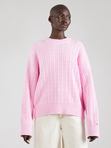 Pullover 'CABLE' di TOMMY HILFIGER in rosa: frontale