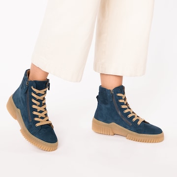 GABOR Lace-Up Ankle Boots in Blue: front