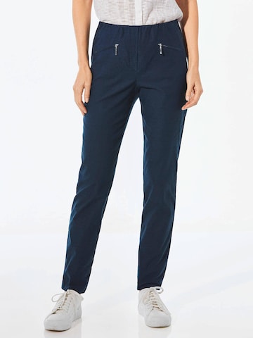Goldner Slim fit Trousers ' LOUISA ' in Blue: front
