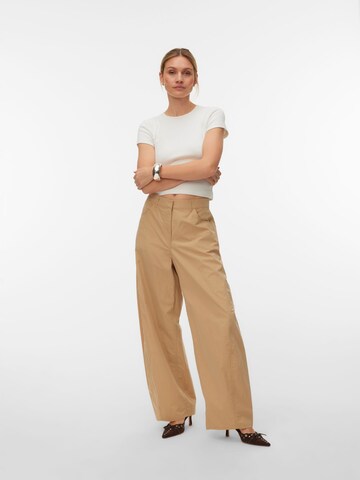 VERO MODA Wide Leg Hose 'VMJose' in Braun