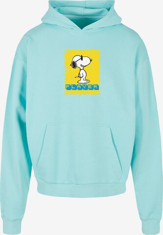 Merchcode Sweatshirt 'Peanuts - Player' in Blauw: voorkant