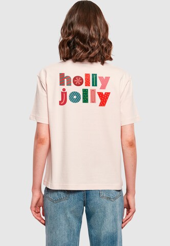 Merchcode Shirt 'Christmas Holly Jolly Mood' in Roze