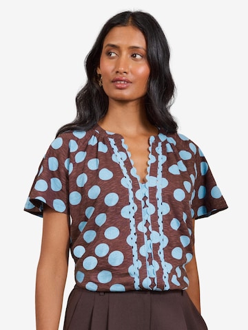Camicia da donna di love & roses in marrone: frontale