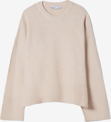 Bershka Sweater in Beige: front