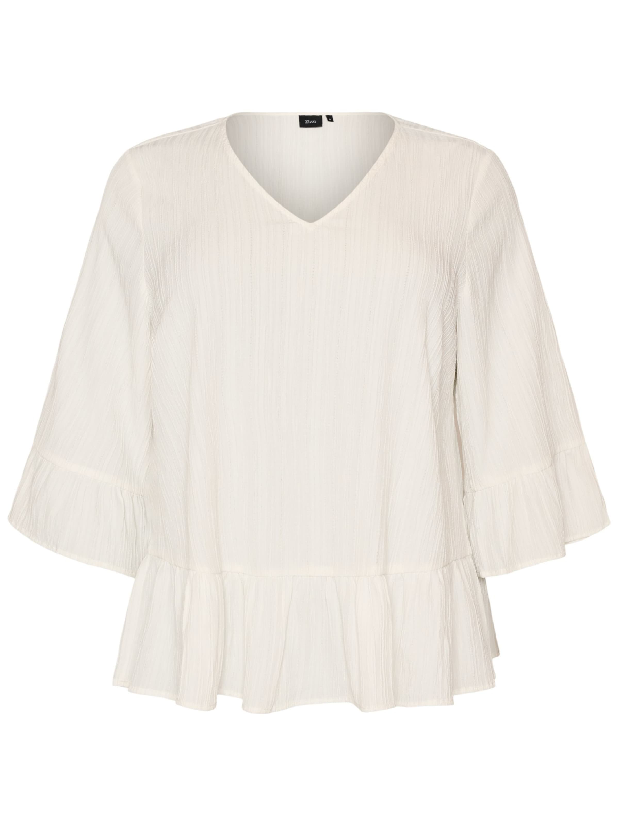 Zizzi Bluse 'MYASHA' i hvid: forside