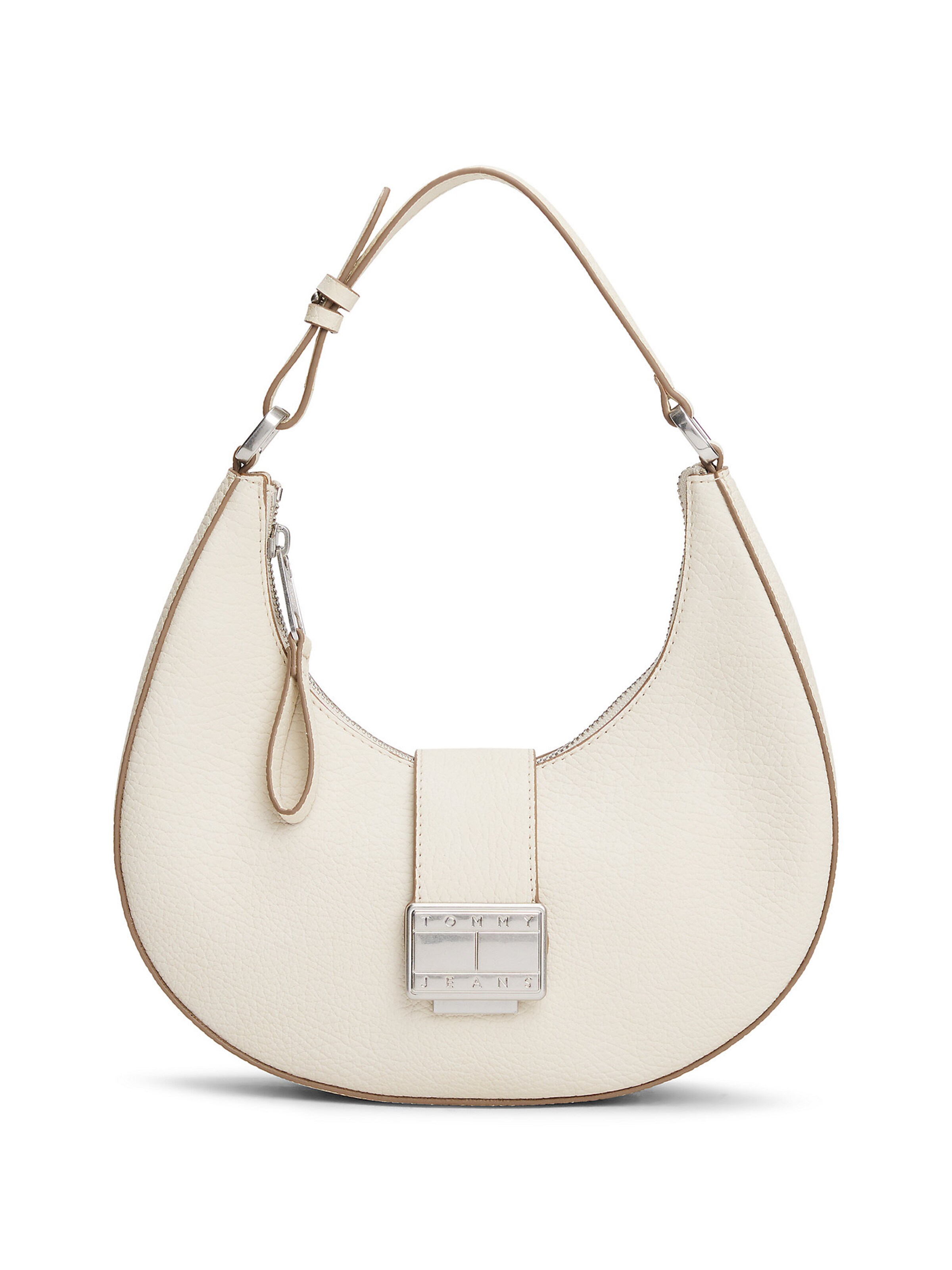 Sac bandoulière Tommy Jeans en beige : devant