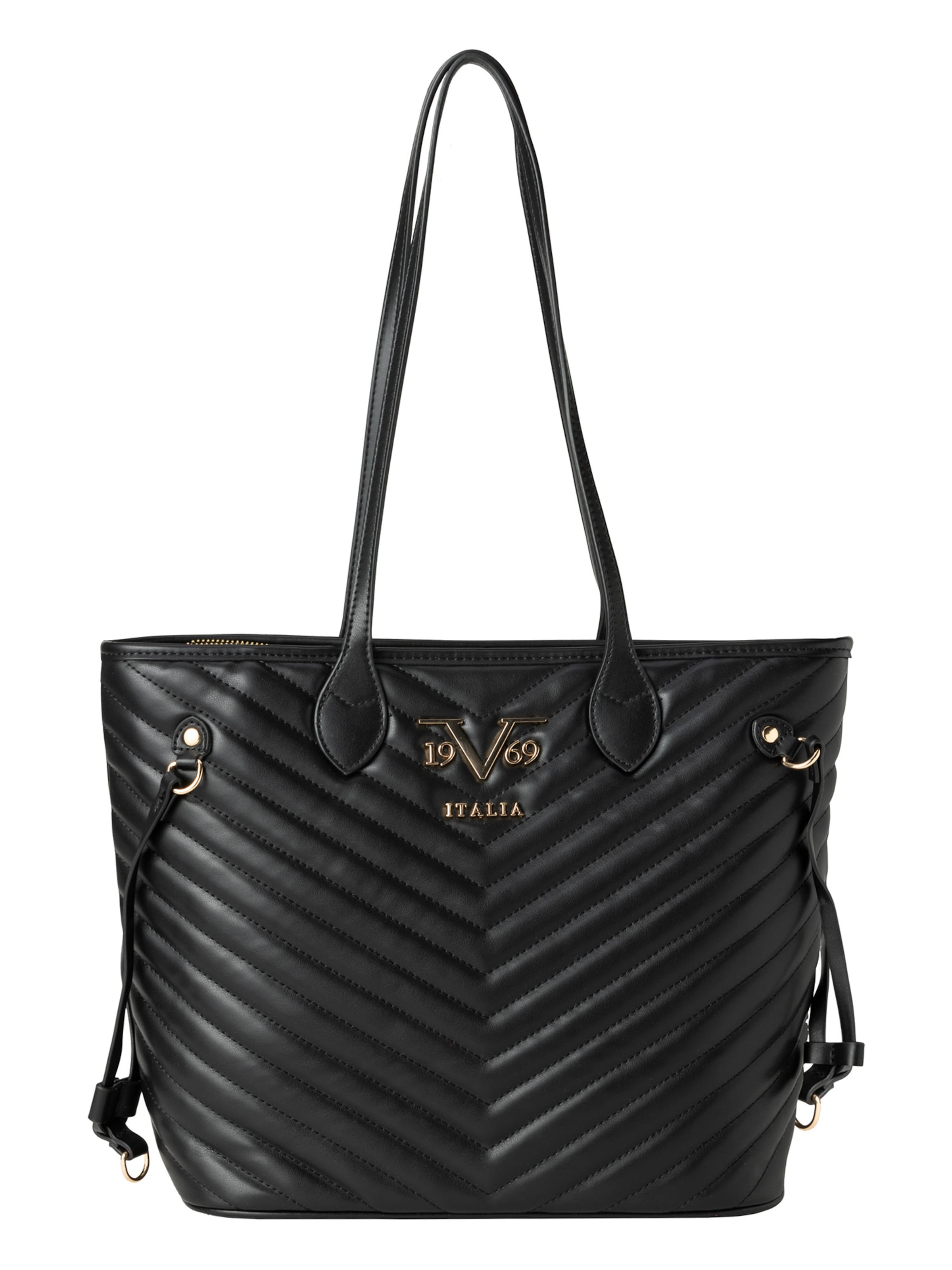 19V69 ITALIA Μεγάλη τσάντα 'Blagica' σε μαύρο: μπροστά