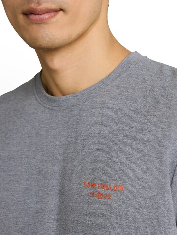 TOM TAILOR T-Shirt 'Piqué' in Grau