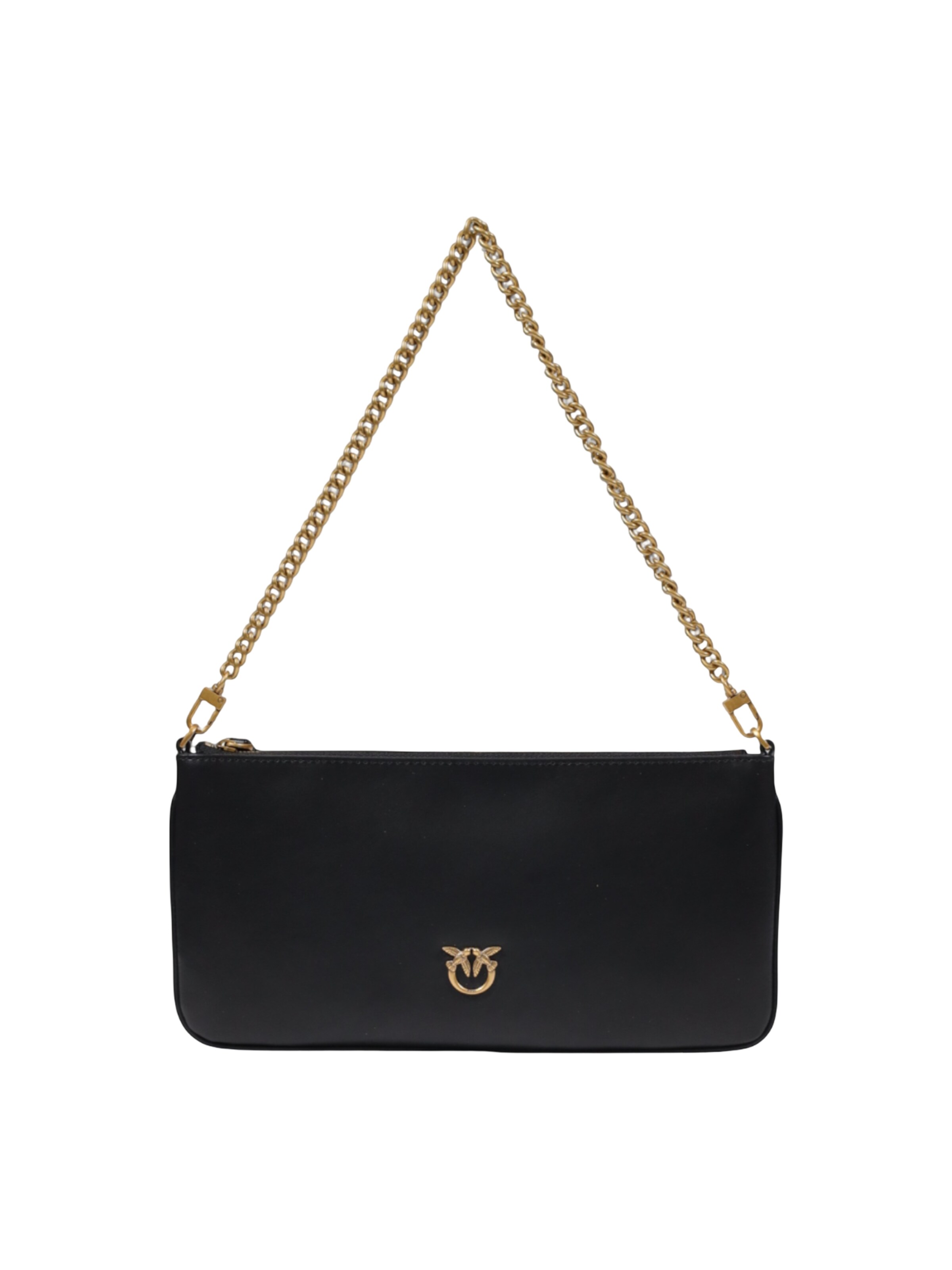 PINKO - Bolso saco 'HORIZONTAL FLAT VITELLO SETA 102747 A0F1' en negro: frente