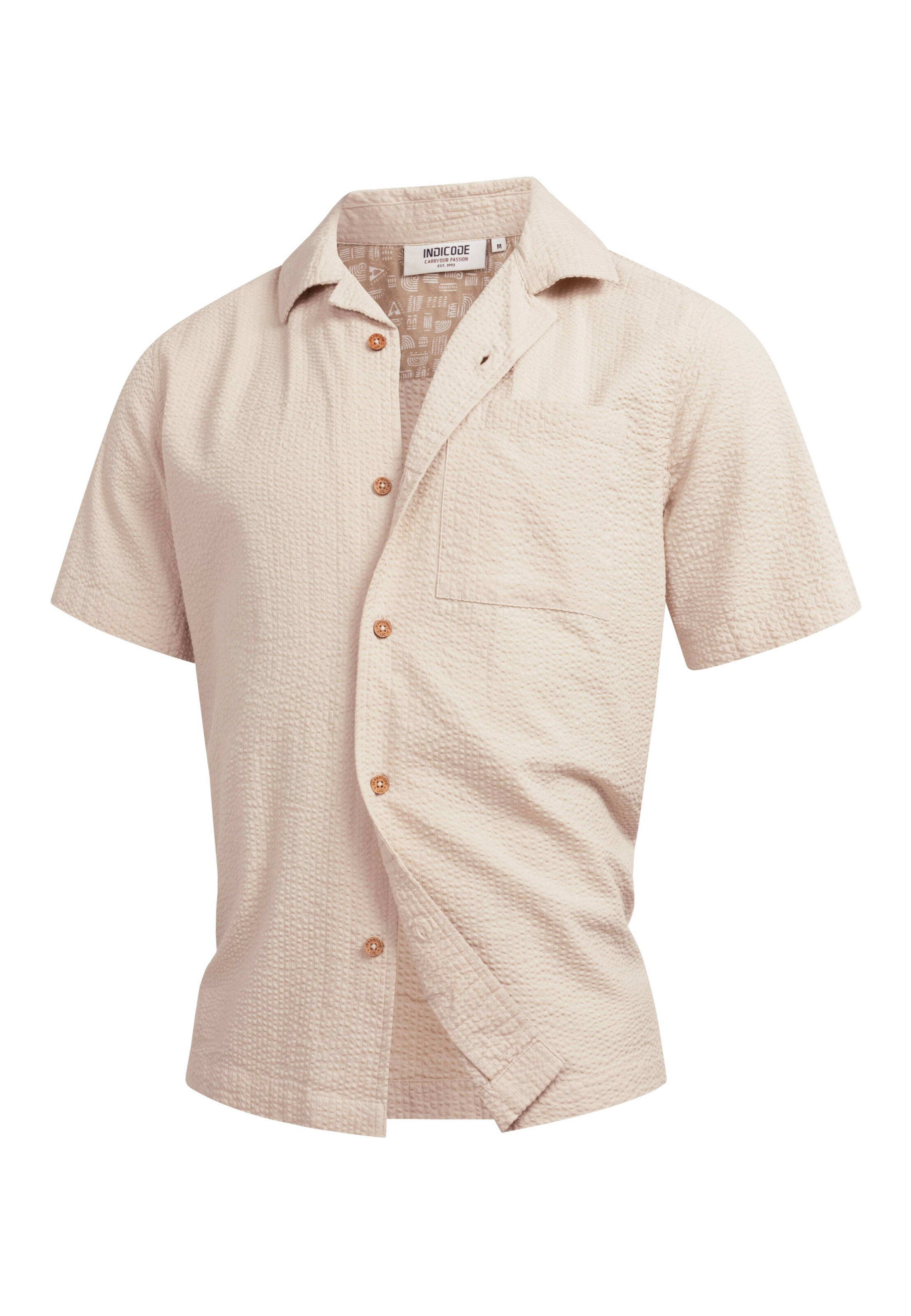 INDICODE JEANS Overhemd 'Driller' in Beige: voorkant