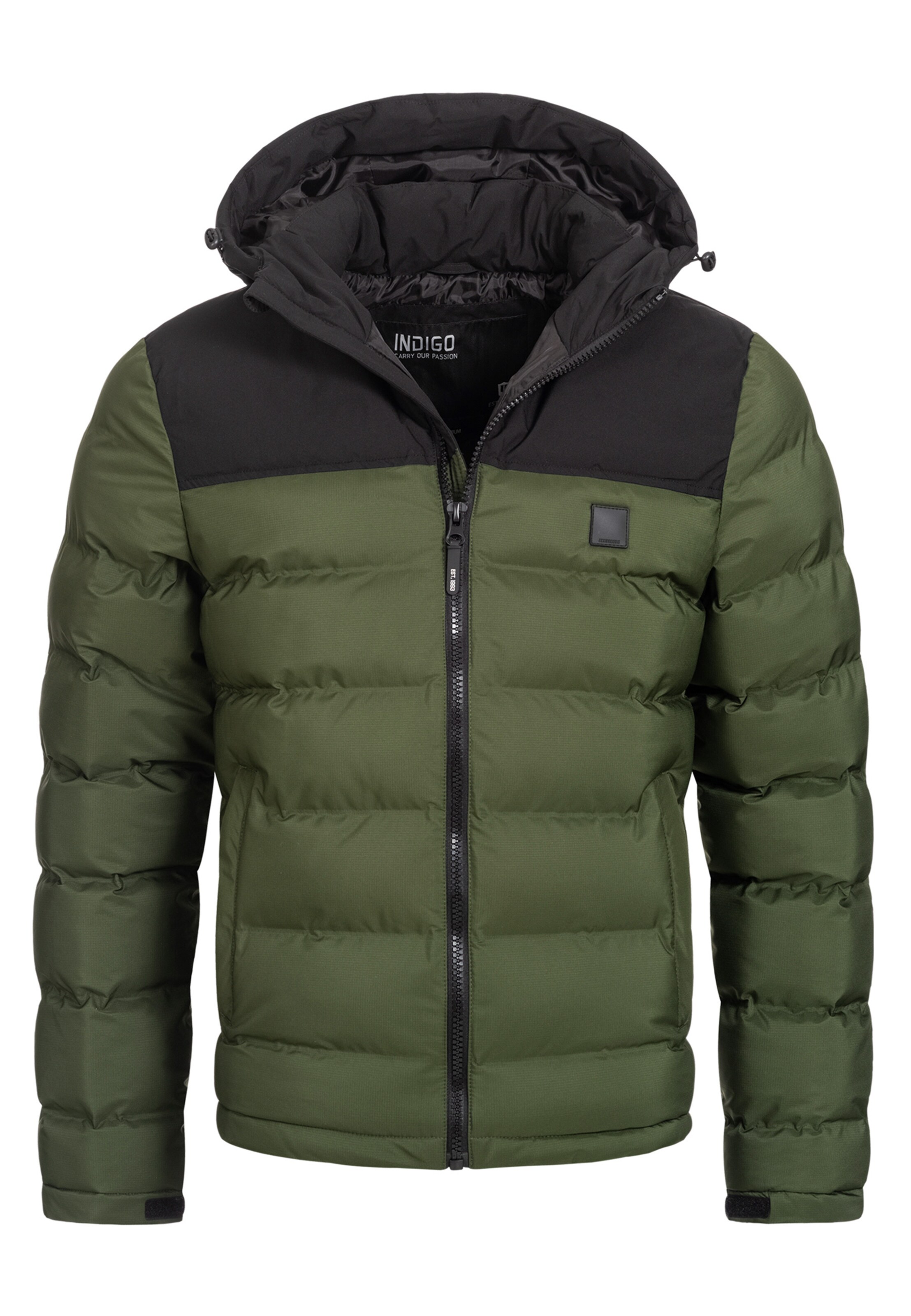 INDICODE JEANS Between-season jacket 'Eberhardy' in Green: front