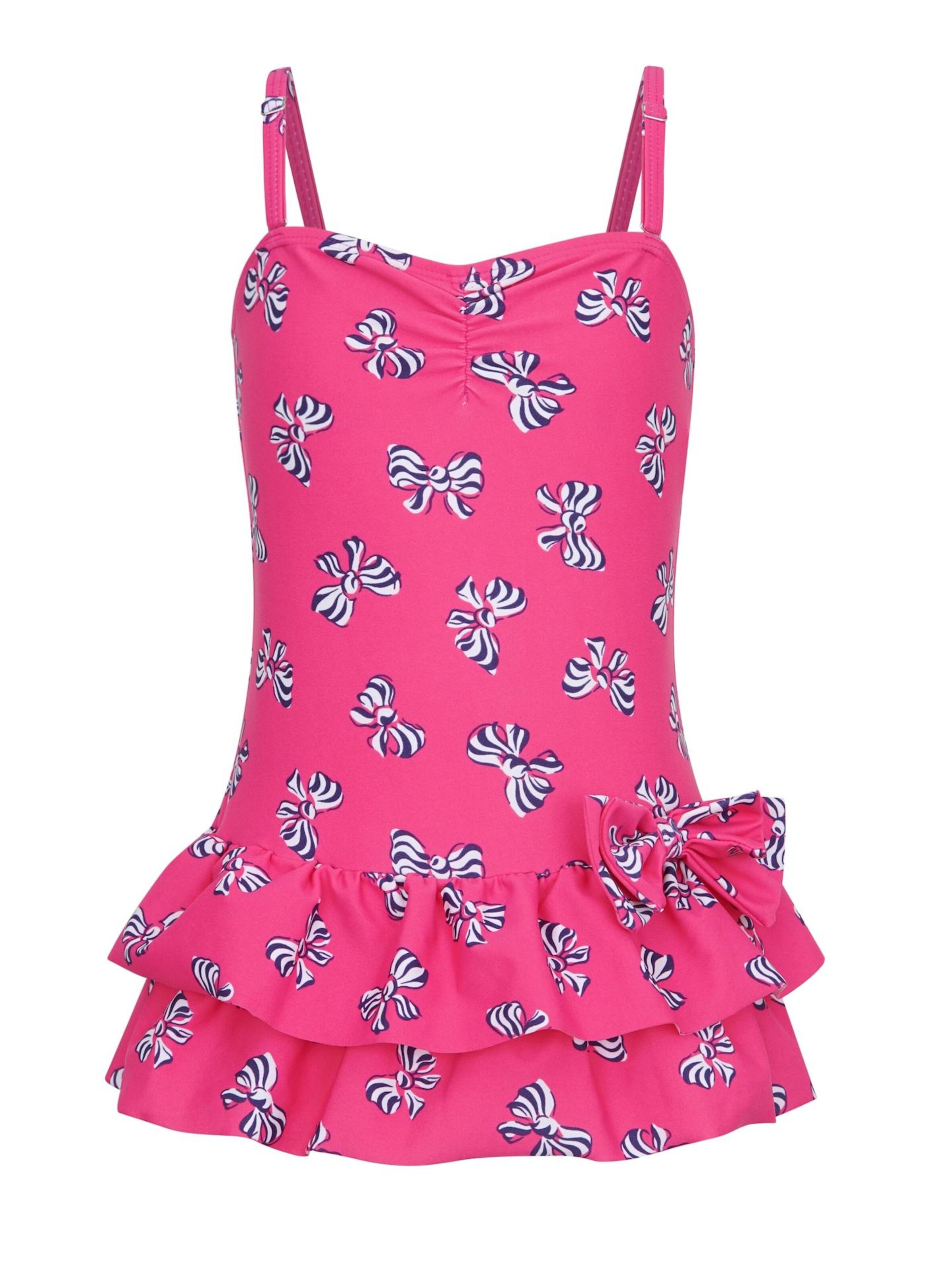 La V Swimsuit in Pink: front