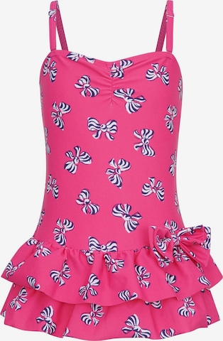 La V Swimsuit in Pink: front