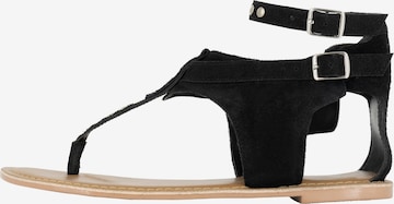 DreiMaster Vintage T-bar sandals 'Boline' in Black: front