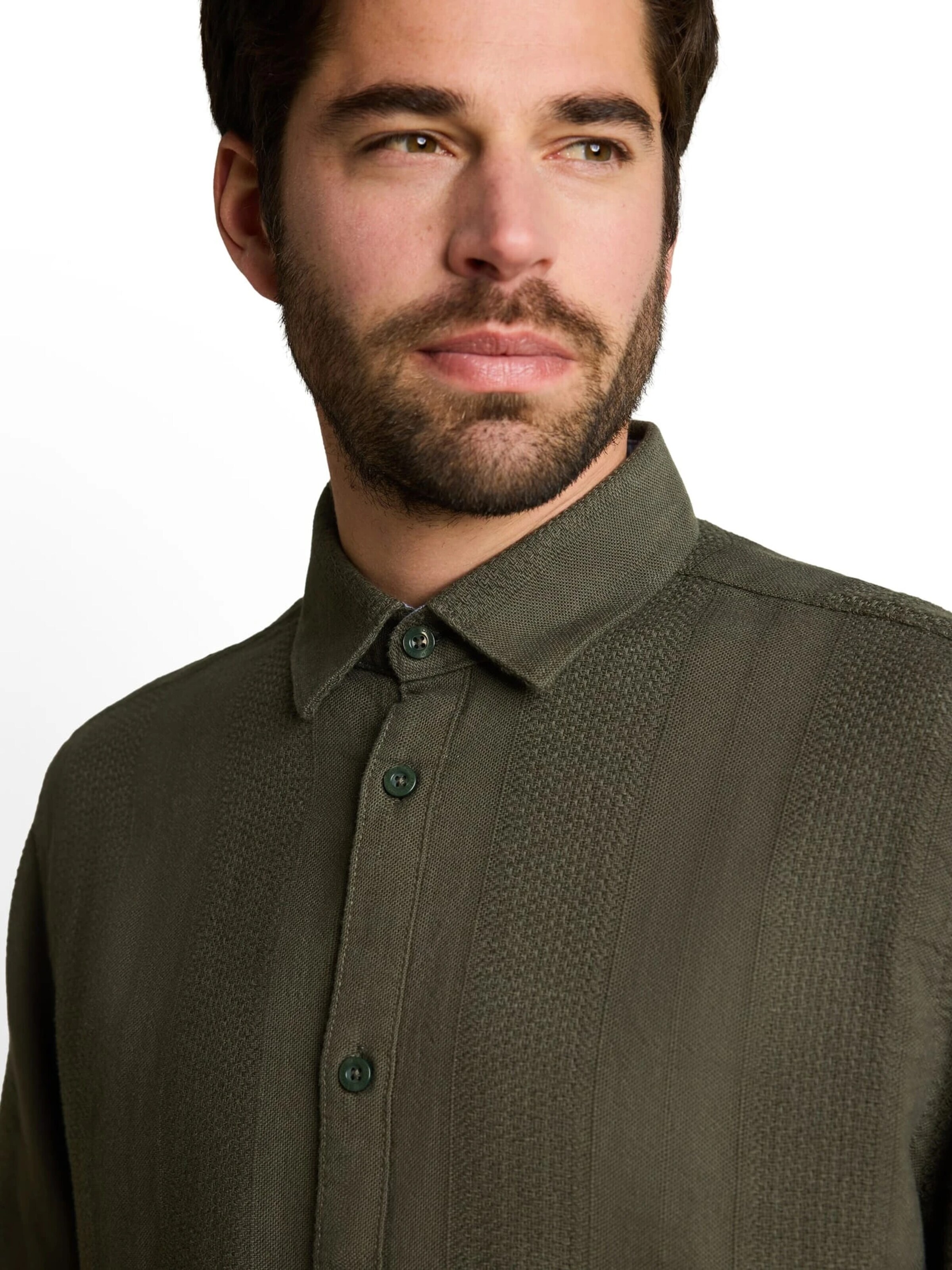 TOM TAILOR Comfort fit Button Up Shirt in Green