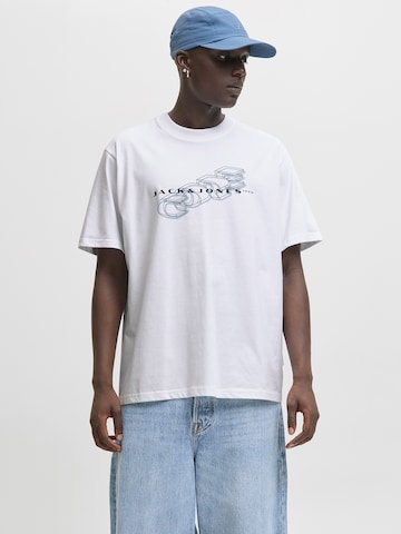 JACK & JONES Shirt 'JCOFUSION' in Wit: voorkant