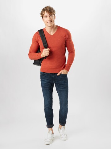 TOM TAILOR - Regular Fit Pullover em laranja