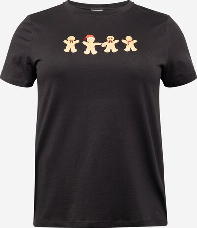 ONLY Carmakoma Camiseta 'NOEL XMAS' en marrón claro / rojo / negro, Vista del producto