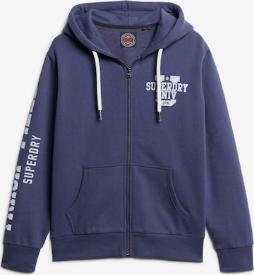 Veste de survêtement Superdry en bleu : devant