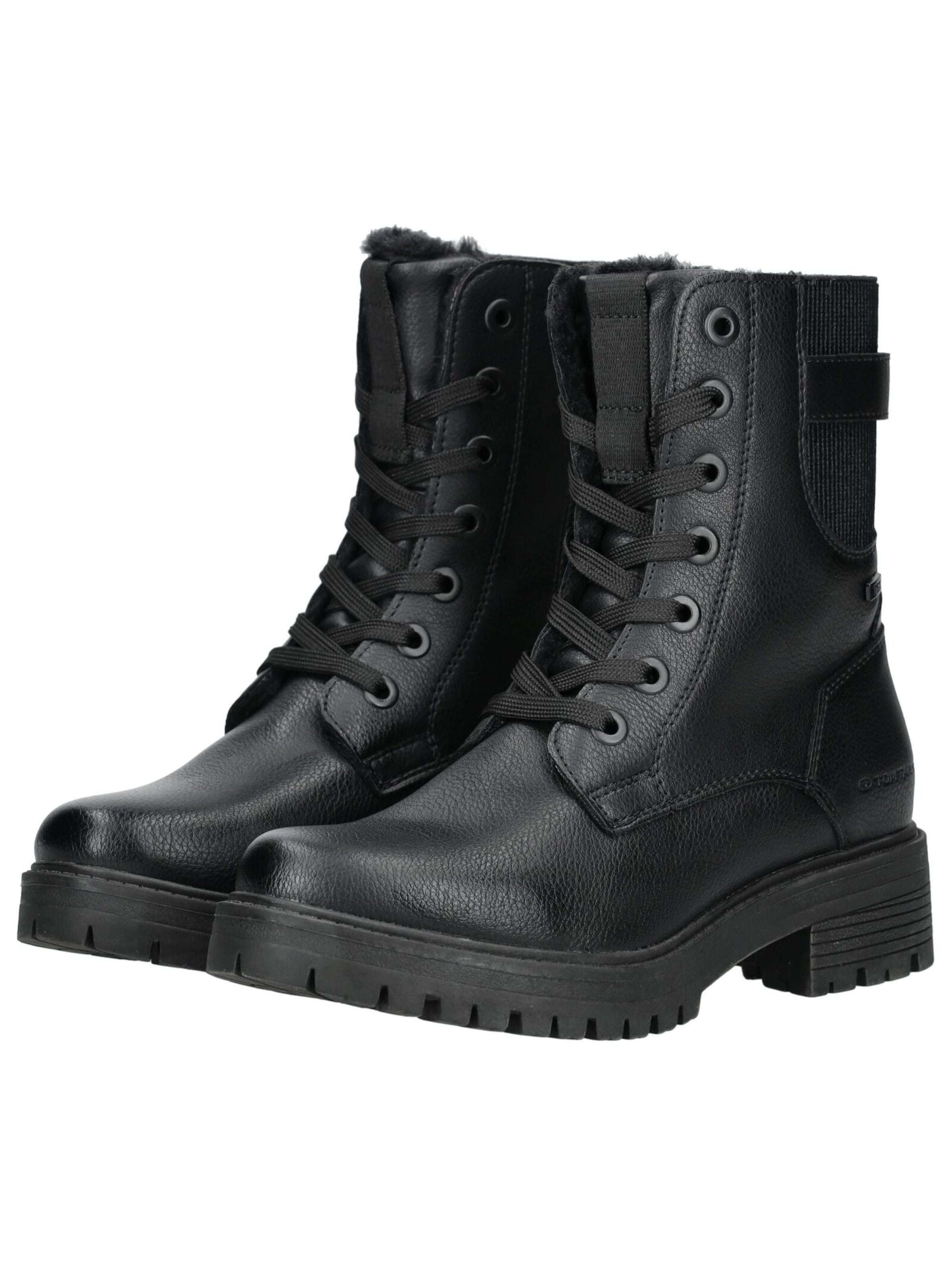 TOM TAILOR Veterlaarsjes in Zwart