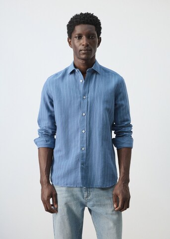 MANGO MAN Regular fit Button Up Shirt 'Rug' in Blue: front