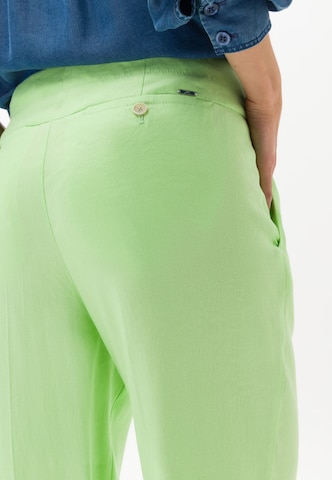 BRAX Wide leg Pleat-Front Pants 'Maine' in Green