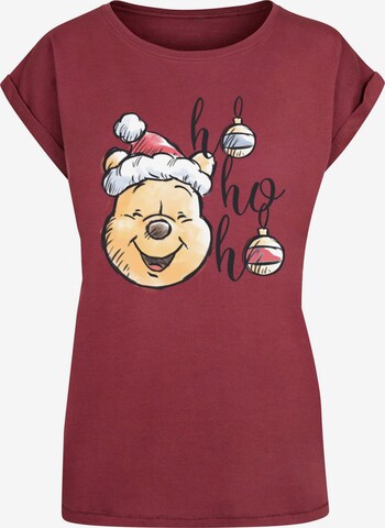ABSOLUTE CULT T-Shirt 'Winnie The Pooh - Ho Ho Ho Baubles' in Rot: predná strana
