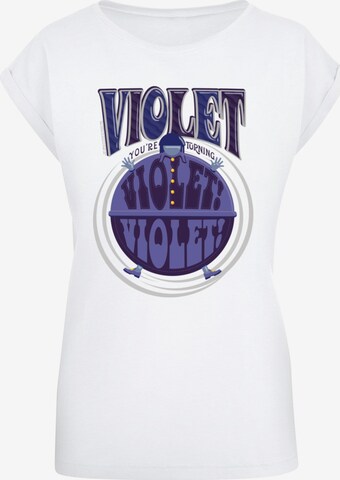 Maglietta 'Willy Wonka - Violet Turning Violet' di ABSOLUTE CULT in bianco: frontale