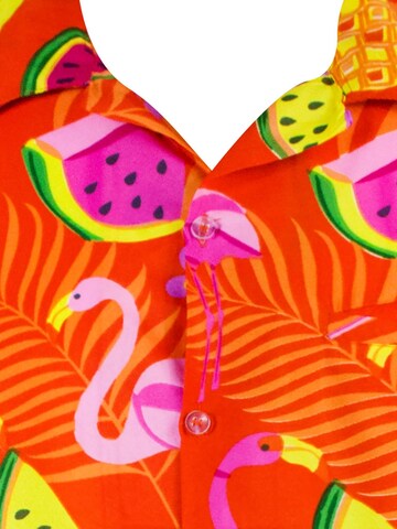 King Kameha Shirt 'Flamingo Melon' in Orange