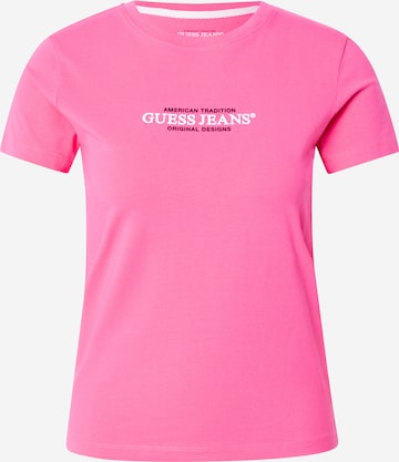 GUESS JEANS Тениска в розово: отпред