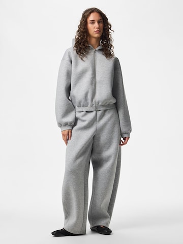 PIECES Wide leg Trousers 'BUCUBA ' in Grey